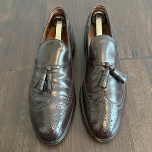 ALLEN EDMONDS MENS LEATHER DRESS SHOES BROWN TASSEL WINGTIP SIZE 9 LOAFERS